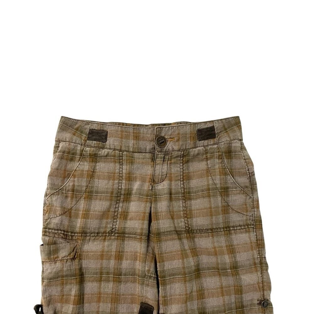 Vintage Y2K Free People Plaid Low Rise Convertible Bermuda Skater Shorts size 2 - Picture 2 of 9